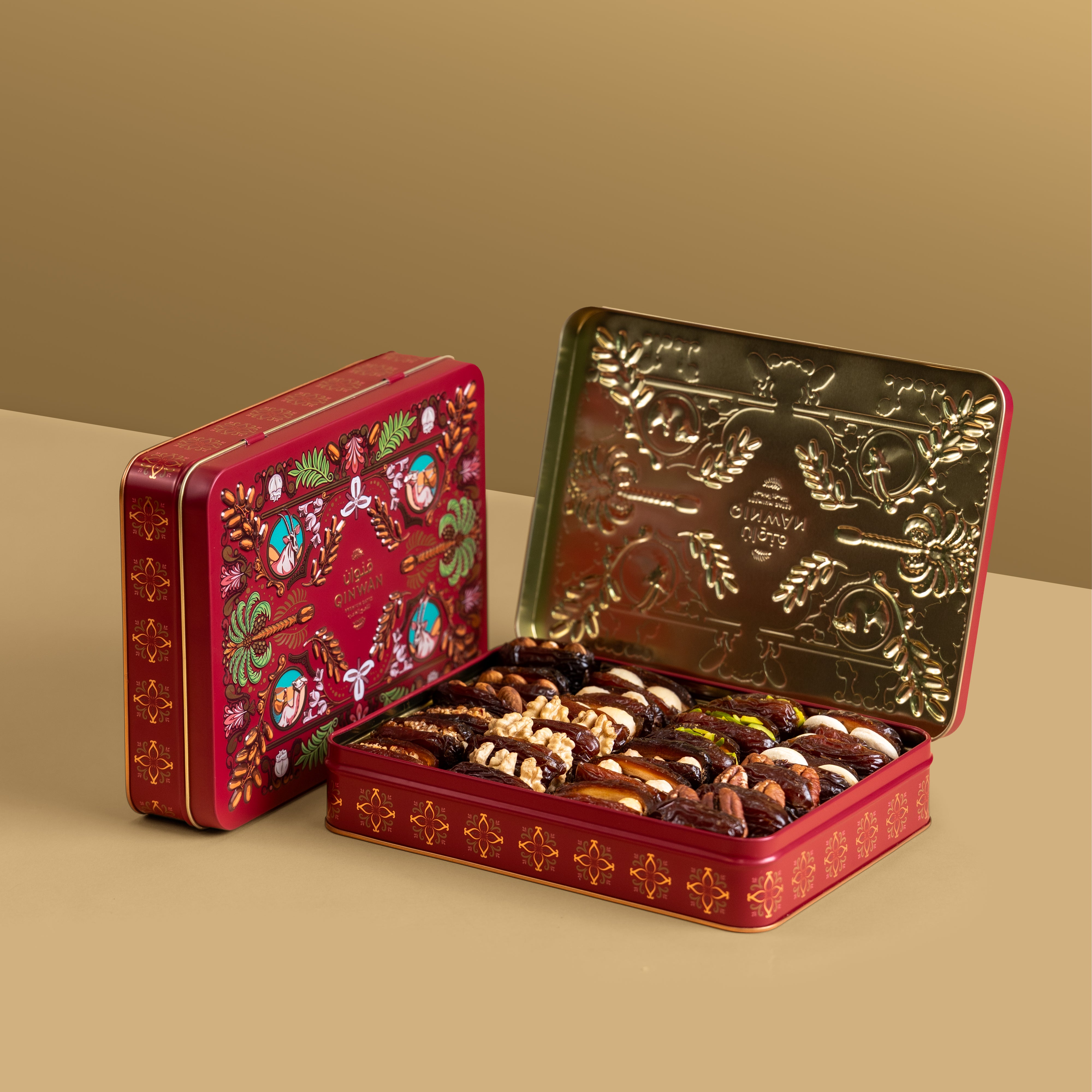 Arabian Charm Tin Box - Burgundy
